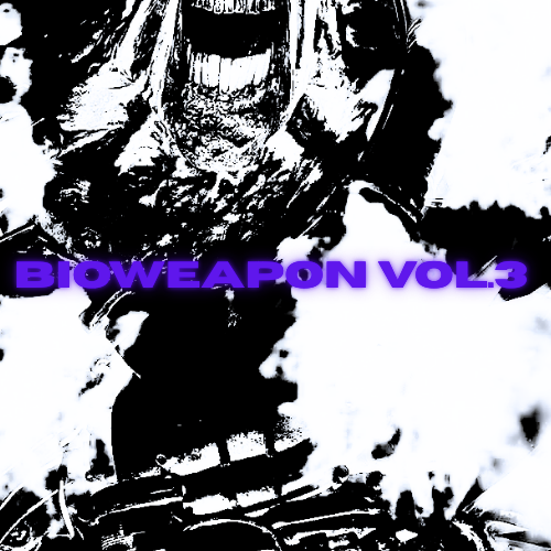 Black and white image with 'BIOWEAPON VOL.3' text overlay